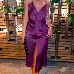 Zara Satin purple dress